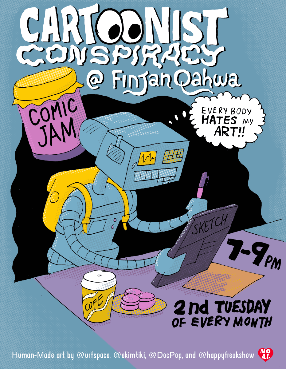 Collaboratieve tekenjam 'Carticist Conspiracy of San Francisco'