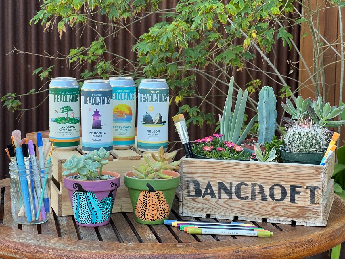 Pompoenverfpotten + pinten voor Ruth Bancroft Garden (Berkeley)