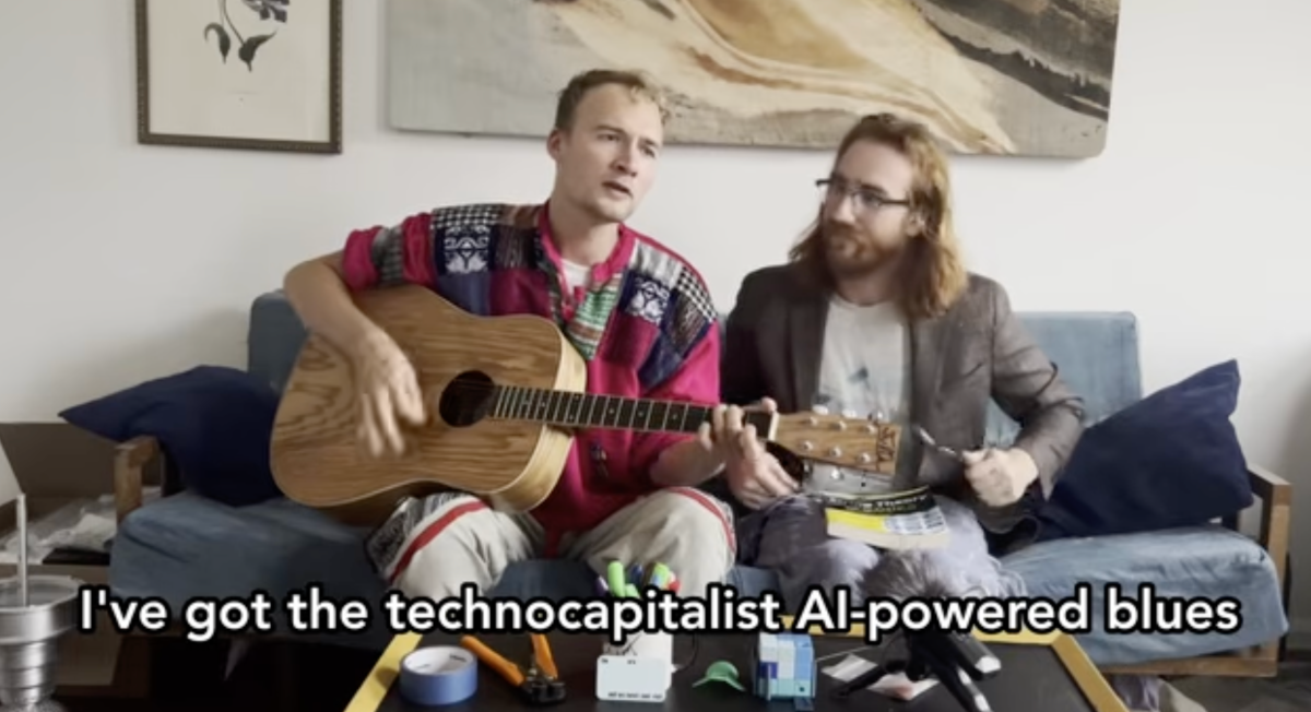 Technokapitalistisch AI Bluesconcert op het hoofdkantoor van Imbue (SF)